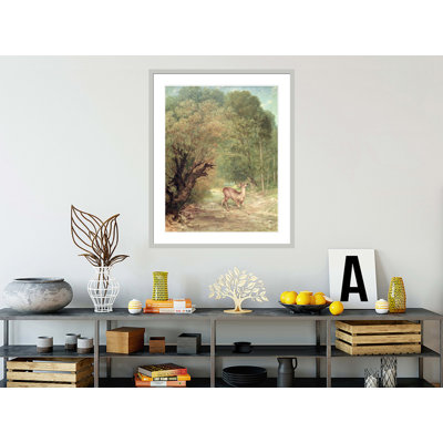 «The Hunted Roe-Deer on the alerte Spring», reproduction d'art giclée encadrée