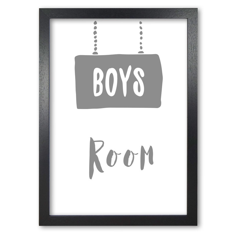 Boys Room - Print, Black Grain Frame, 85 cm H x 60 cm W x 5 cm D