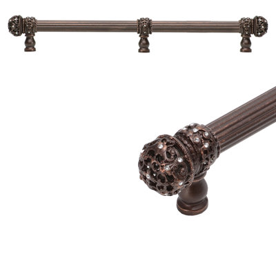 Juliane Grace with 5/8 reeded center long pull small finial with 61 Swarovski Clear Crystals with center brace