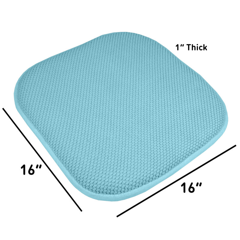 Honeycomb Non-Slip Indoor Chair Cushions, Teal, 2-Pack