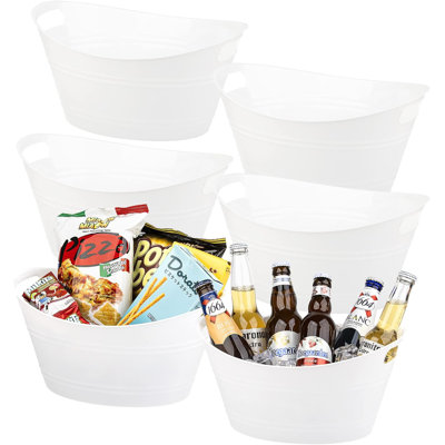 6-Pack 4.5L Food Grade Plastic Storage Tubs – Multi-Use Organizer Bins with Handles for Home, Kitchen & Party
