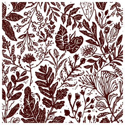 Botanical Leafy Pattern Bath Mat