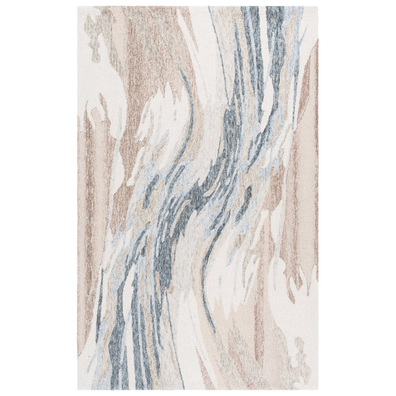 Metro 483 Hand Tufted Wool Pile Abstract Rug, Rectangle 5' x 8'