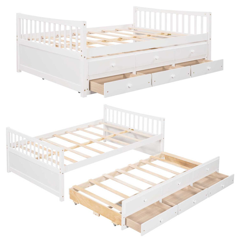 Lit plateforme avec rangement en bois massif Braschi, Complète, Blanc