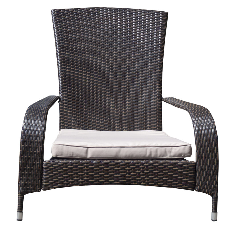 Fauteuil de patio avec coussin Muskoka, Structure brune / coussin beige