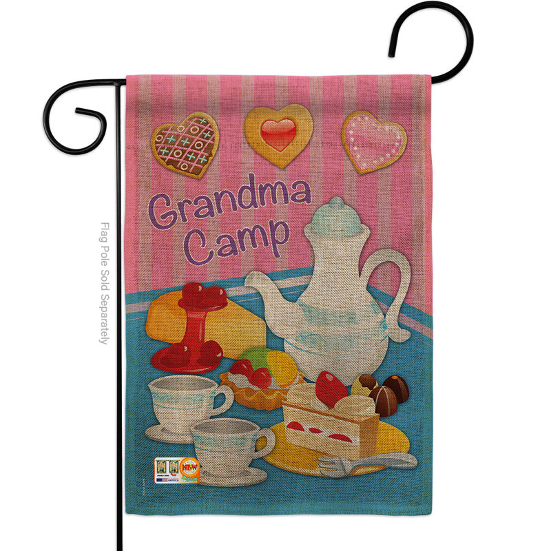 En toile jute 2 côtés 18,5 x 13 po grand camp, impression spéciale drapeau de jardin