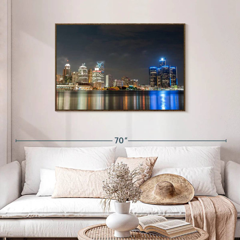 Détroit, Cadre flottant noyer, 43 po x 29 po