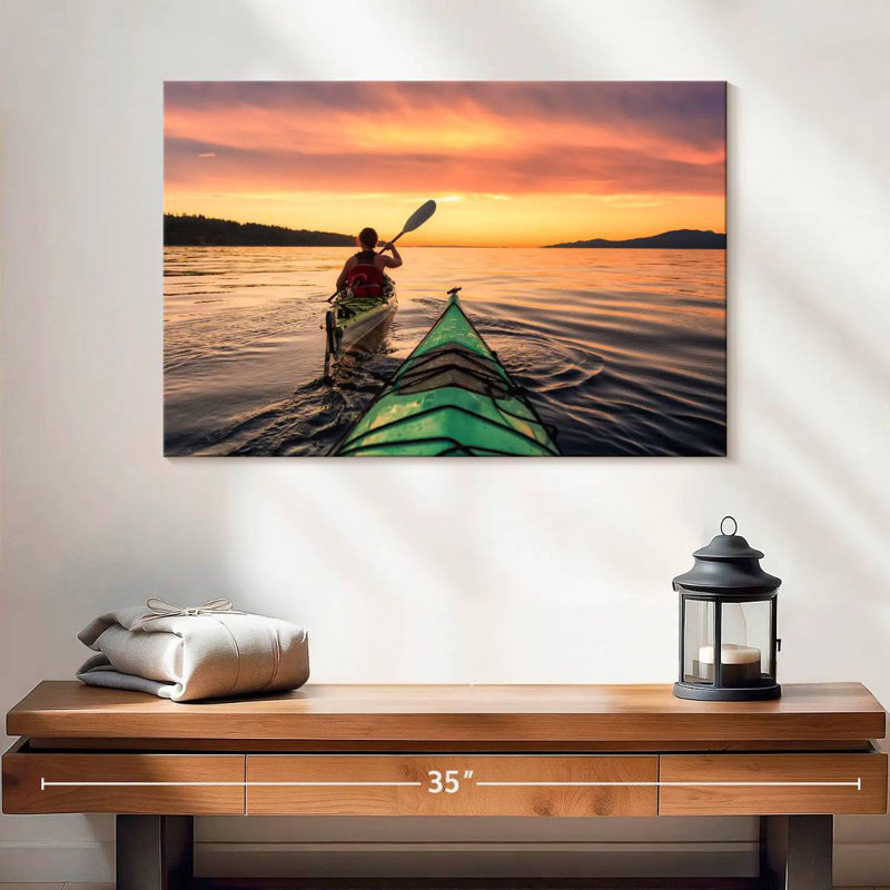 Gillard kayak au coucher du soleil, H 16 po x l 24 po