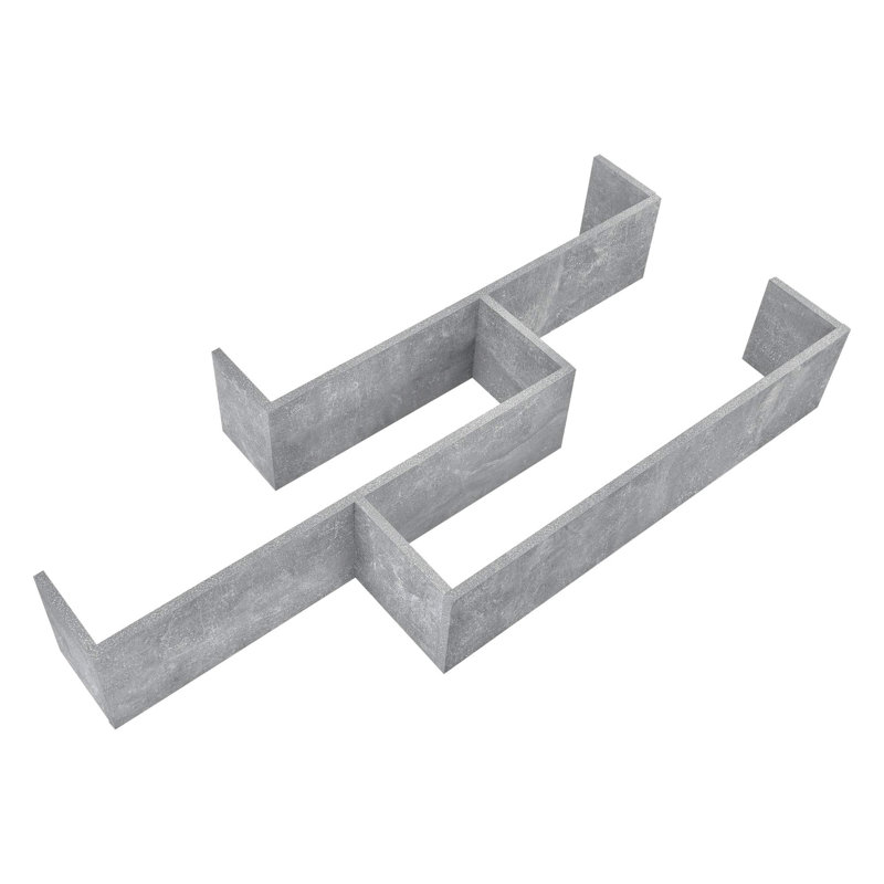 Briery 3 Piece Floating Shelf, Concrete