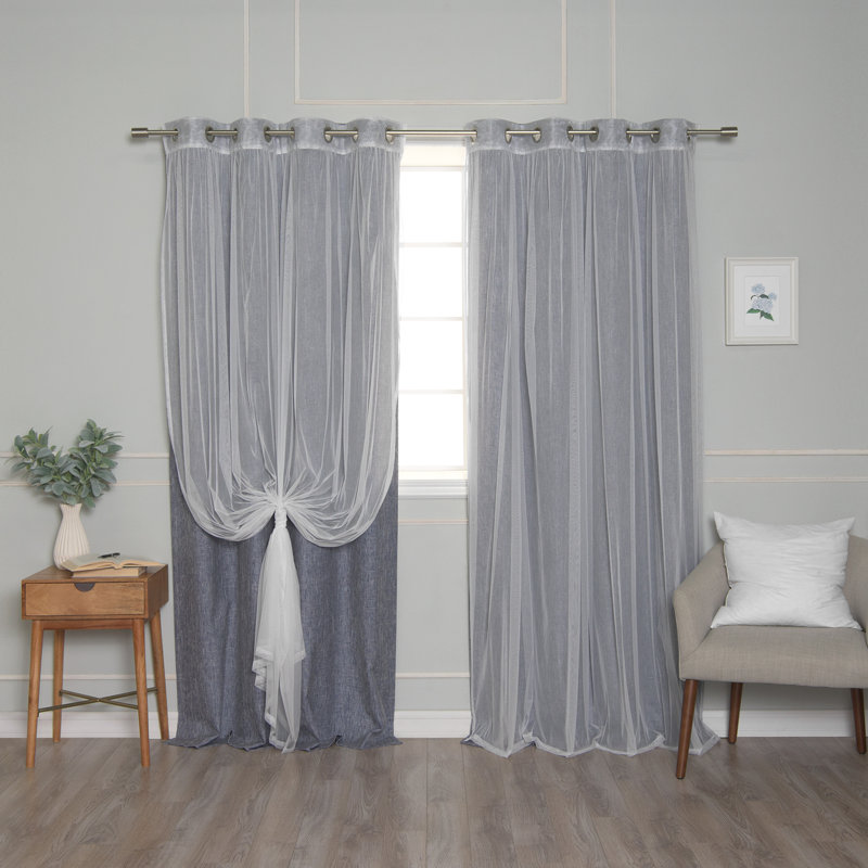 Paire de rideaux occultant Blinni, Indigo, L 52 po x L 96 po