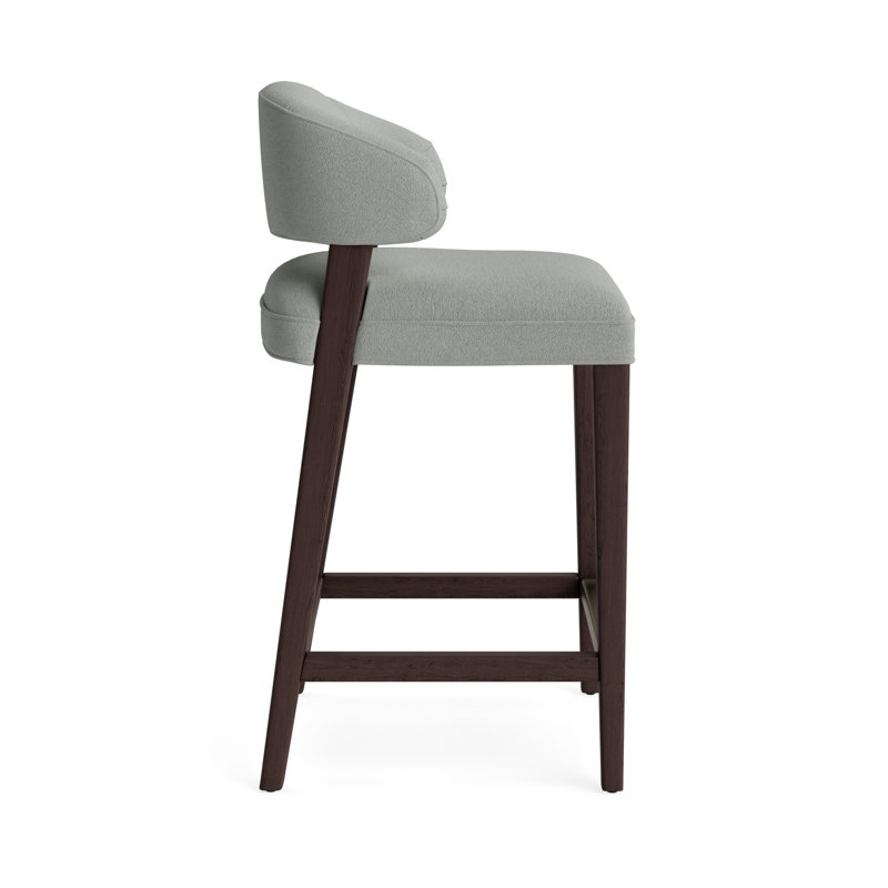 Keane Bar Stool, Performance Boucle - Mineral Green, Java, Bar Stool (30” Seat Height)