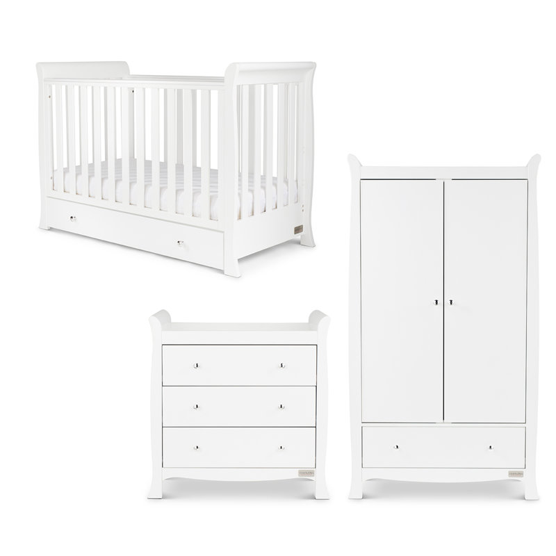Snowdon 4 in 1 Mini 3 Piece Furniture Set and Fibre Mattress - White, Mini