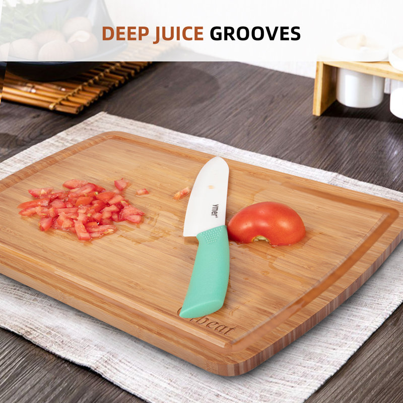 Bamboo Cutting Board for Kitchen-Wooden Butcher Block for Turkey, Meat,BBQ