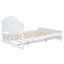 Lit plateforme double en bois pleine grandeur avec tête de lit, lit gigogne simple et fabrication en pin durable pour un confort accru et une efficacité accrue-377657963