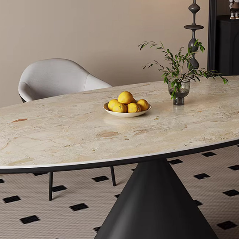 Table de salle à manger Modern, H 29,52 po x L 55,11 po x l 31,49 po, Noir, Beige