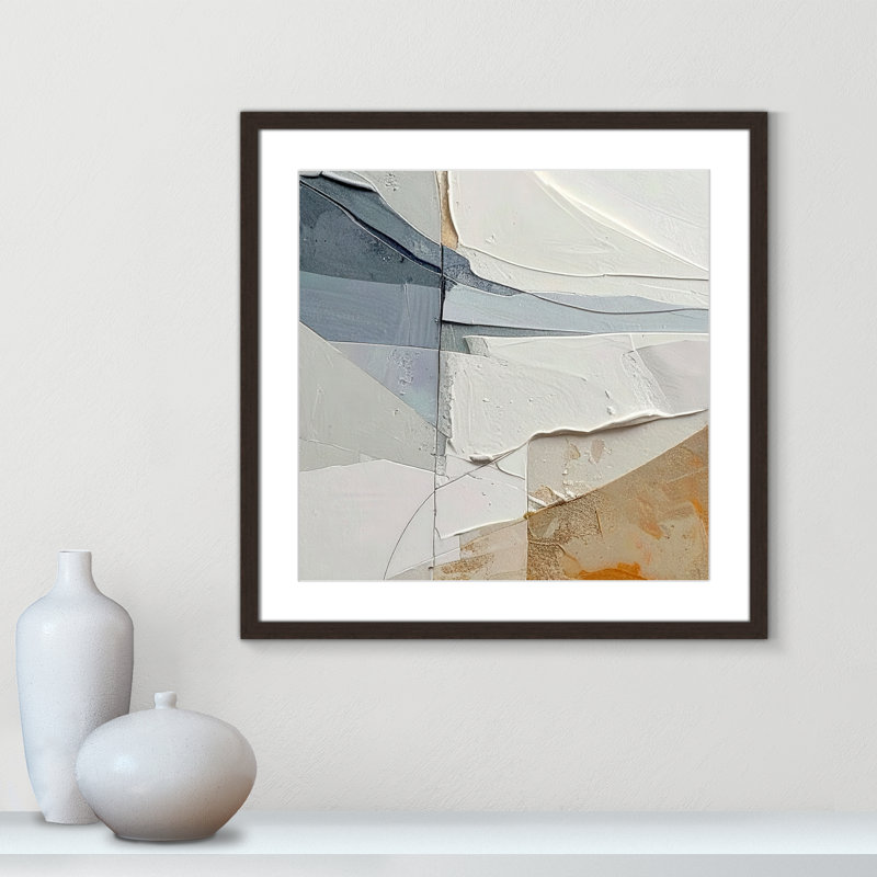 «Plastered IV» par Alonza Saunders, Matted Print, Open Grain Walnut, 23.5'' W x 23.5'' H