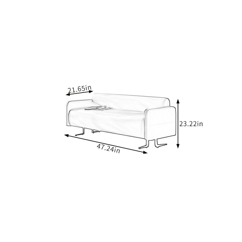 Banc de rangement en microfibre Chaynee, Crème, H 23,22 po x l 47,24 po x P 21,65 po