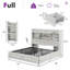 Structure de lit double avec 4 tiroirs de rangement Sherell, blanc-100845095-100845096