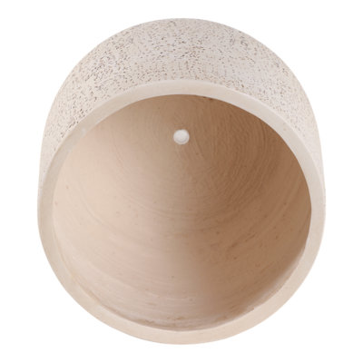 Planter Set Polyresin Carved Sculptural Design Decorative Indoor Outdoor Container Pots Contemporary Minimalist Style Durable Lightweight Construction Set Of 3
