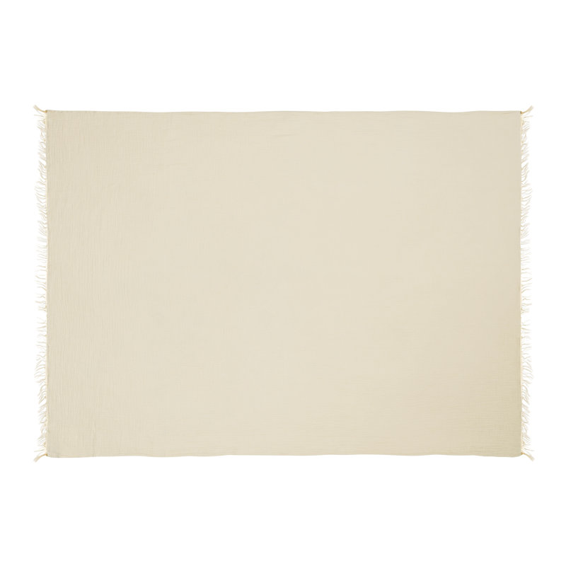 Jeté 100% coton Sandy Sandy, Naturel