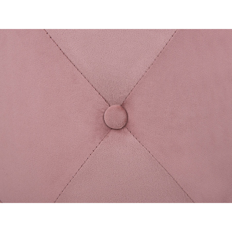 Horne 40cm Wide Tufted Round Pouf Ottoman, Pink