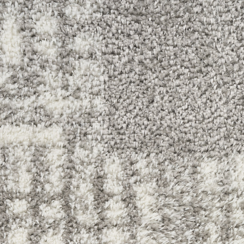 Pernell  Grey Shag Indoor Rug, Rectangle 5'3" x 7'3"