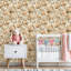 Papier peint à peler et coller avec papillons floraux roses et tons de terre doux-1634453816