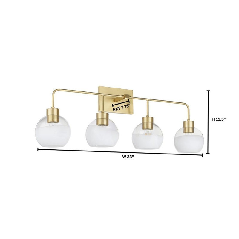 Éclairage pour meuble-lavabo 4 lumières Birdena, Antique Brass