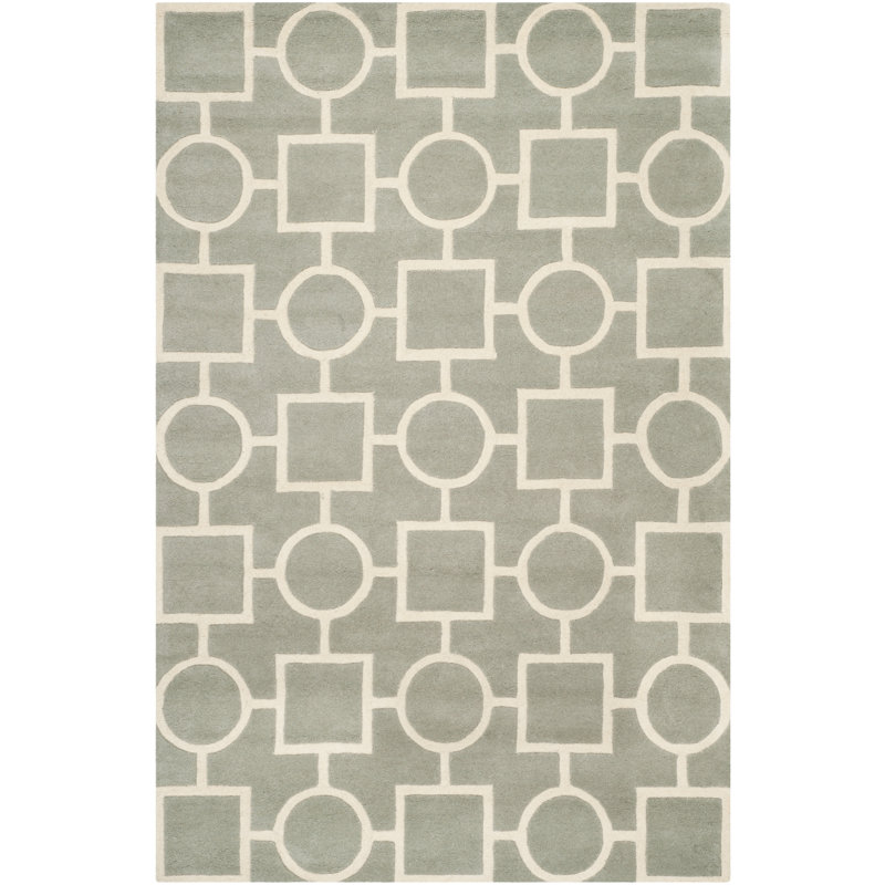 Teresita Hand Tufted Wool Geometric Rug, Rectangle 8'9" x 12'