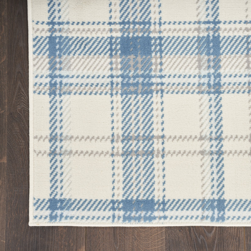 Yazmen Plaid Indoor Rug, Runner 2'3" x 7'6"