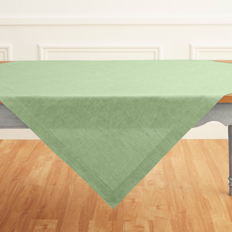 100% Pure Linen Table Throw - Athena, Chambray Green