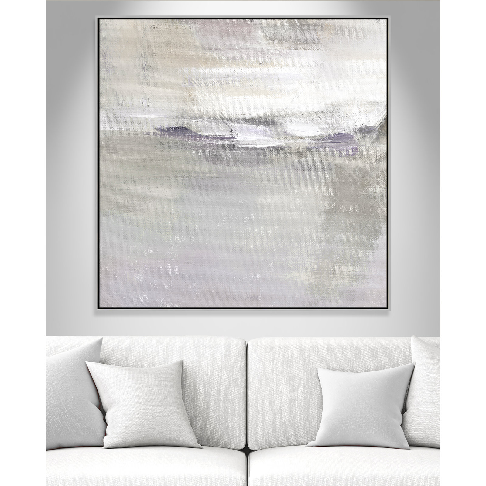 Abbott "Lilac Horizon" Print by Nan, 46.5" H x 46.5" W, Silver Framed
