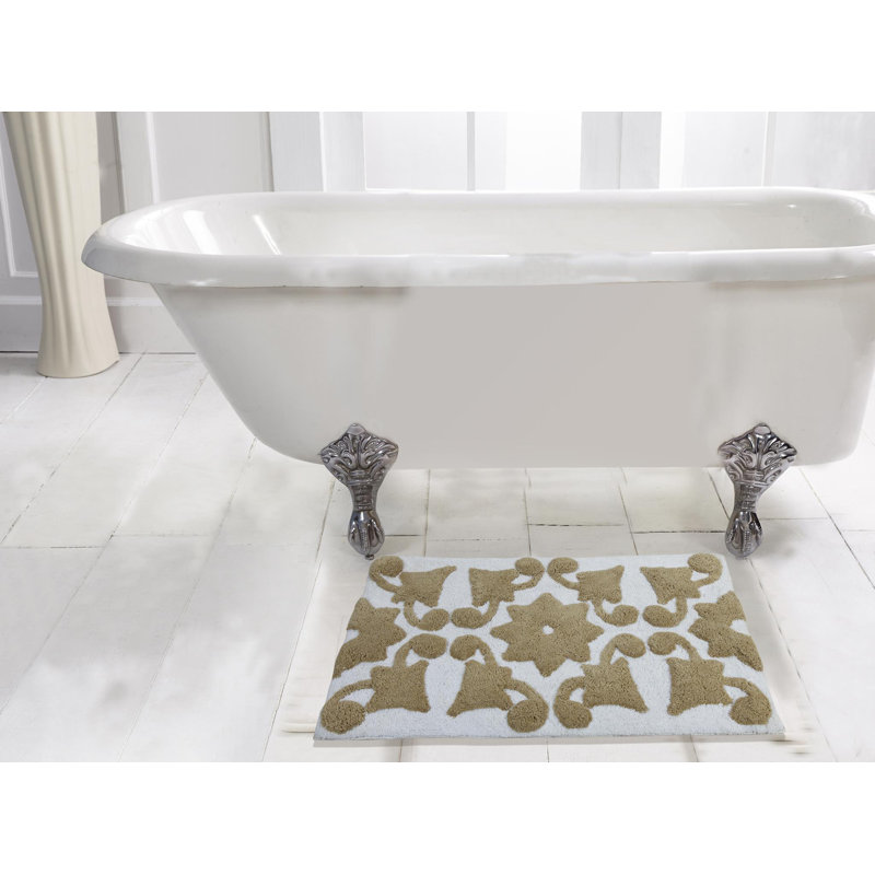Kushner Cotton Non-Slip Bath Rug, Beige