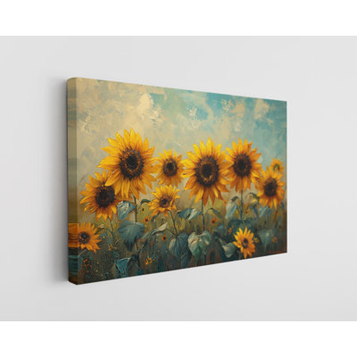 Painting of Sunflowers Baroque Art Canvas Print