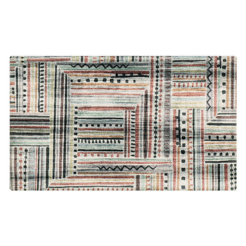 Kynslie Striped Anti-Fatigue Non-Skid Kitchen Mat