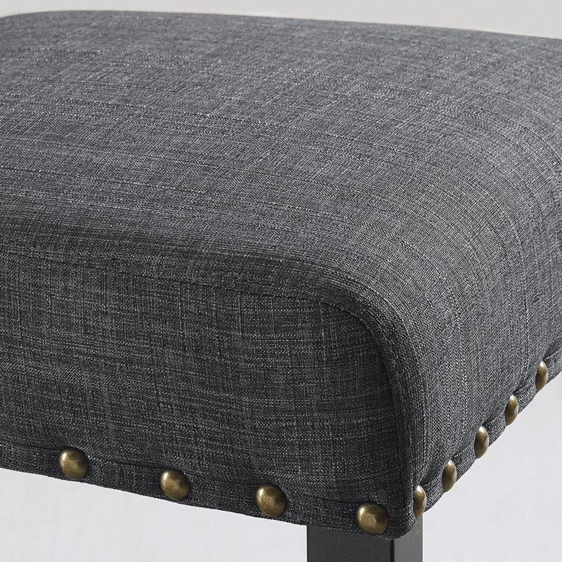 Chaise d'appoint rembourrée en tissu Rizwana, Gris