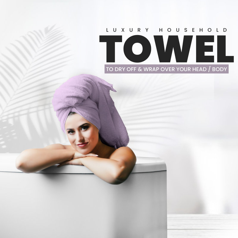 Miami 2 Piece Bath Sheet Same-Size Bale, Lavender, Hand Towel - 4 Pack