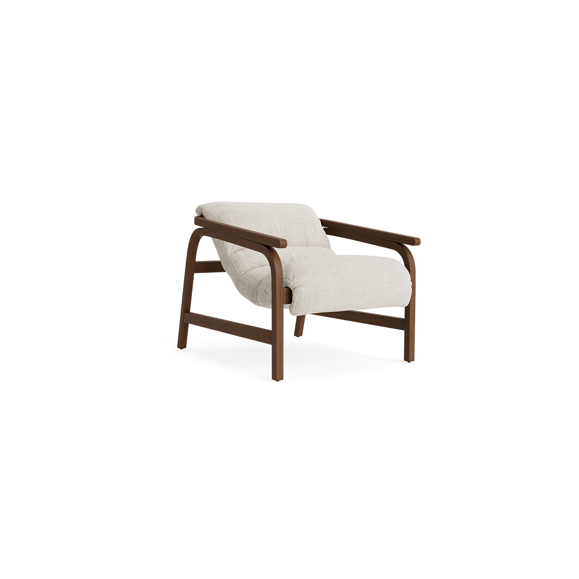 Cellire Chair, Parchment Polyester, Walnut/Medium Brown Wood
