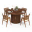Table de salle à manger 52 "piédestal avec support de rangement à 2 niveaux-320750859