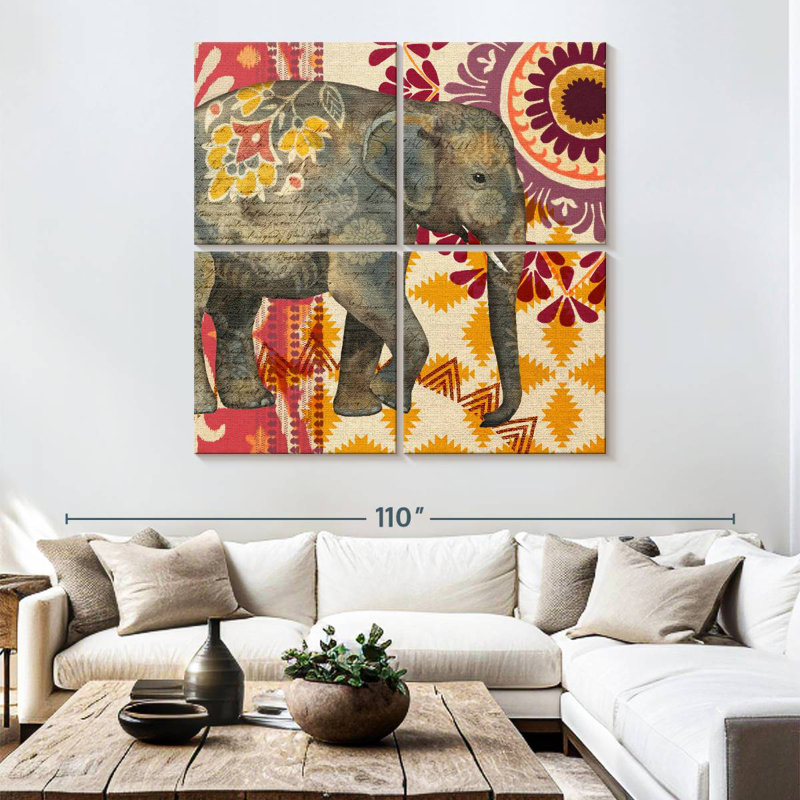 Brampt Caravan Elephant Suzani, 74" H x 74" W