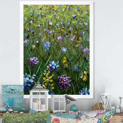 Fleurs sauvages dans un pré d'été - Art mural sur toile traditionnel