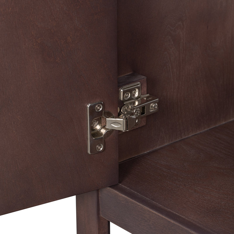 Meuble-lavabo élégant et moderne avec lavabo en céramique et structure en bois massif - rangement spacieux avec tablette ouverte