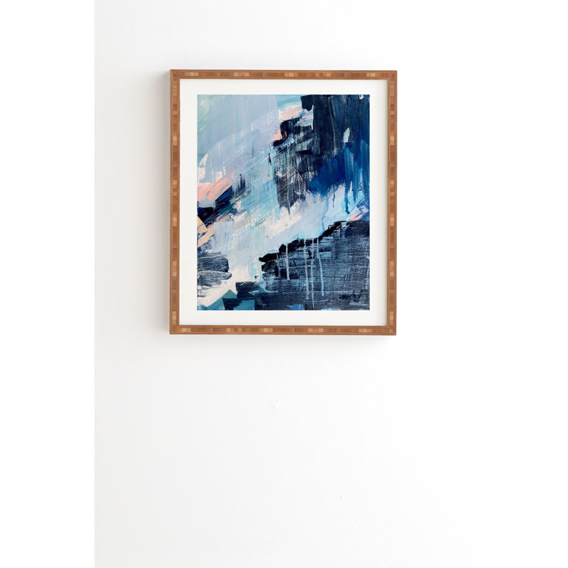 Impression d’art graphique vibes par alyssa hamilton, H 20 po x l 20 po x P 2 po, Armature en bambou, Pas de tapis