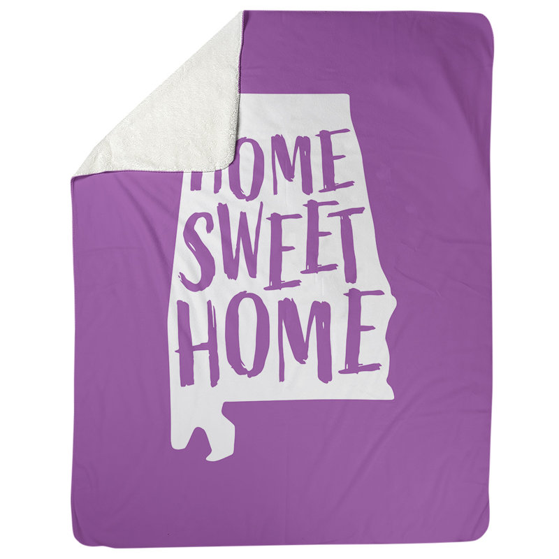 Jeté polaire à la maison alabama, l 62,5 po x L 82,5 po, Violet