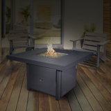 Sunbeam Square Aluminum Propane/Natural Gas Outdoor Fire Pit Table