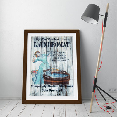 Vintage Wood Advert - Single Picture Frame Print on Canvas