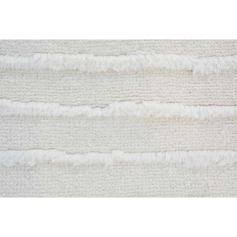 Wool Area Rug in White, Rectangle 6' x 9'