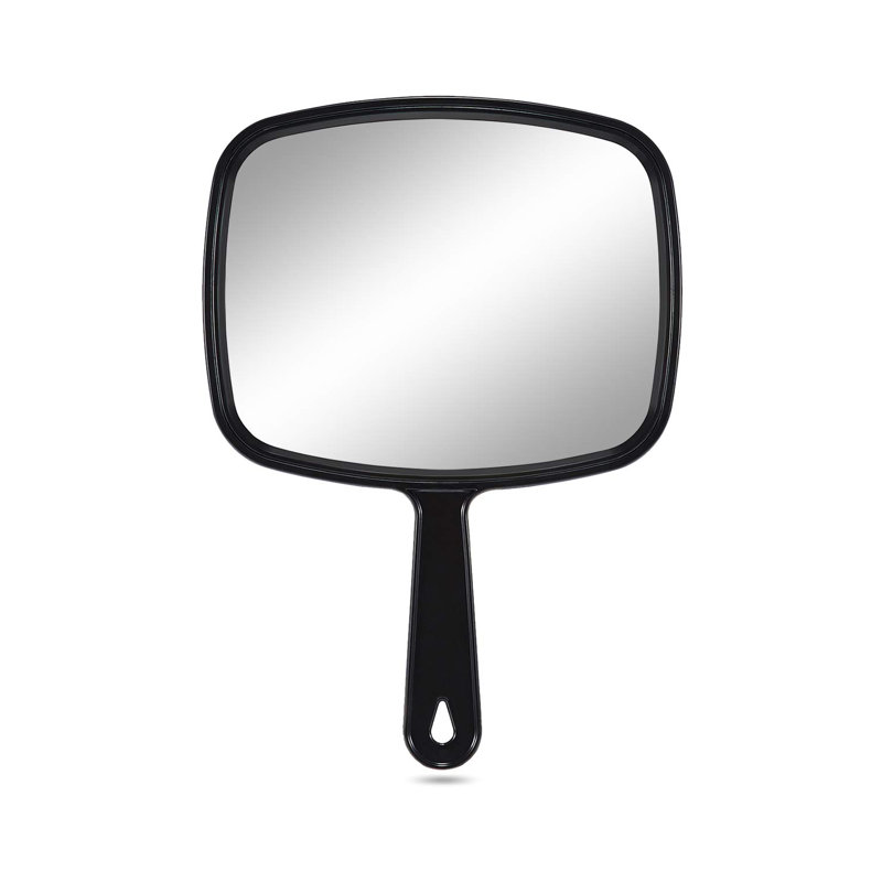 Miroir à main avec poignée, taille moyenne, paquet de 3, miroir en verre à une face pour le rasage, le maquillage et le toilettage, conception classique