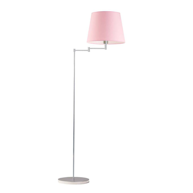 Askegard 165cm Swing Arm Floor Lamp, Light Pink, Silver