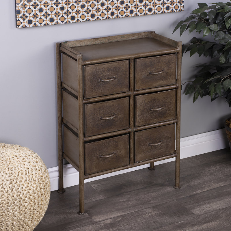 Kori Solid Wood 58.4 cm W Chest of 6 Drawers